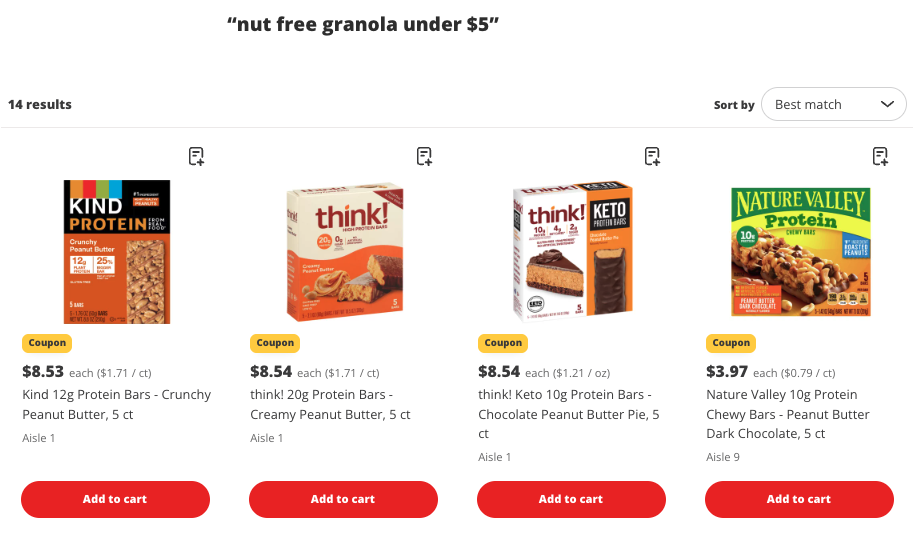 Granola search screenshot